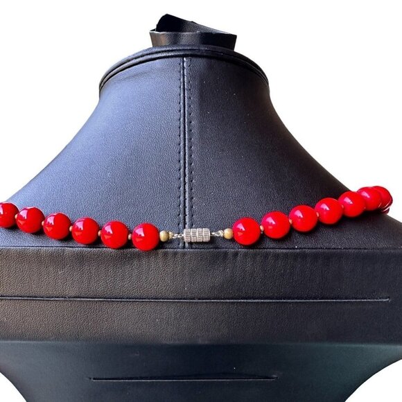 Fashion Necklace Red‎ Glass Millefiori Venetian Metal Spacer Beads Floral 31" - Picture 2 of 9